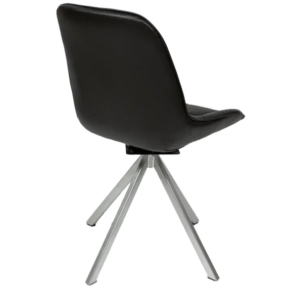 Стул Мускус, пирамида, кожа, черный, серебряный - фото 3