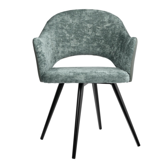 Стул Bruno зелёный шенилл с экокожей с поворотным механизмом Стул Bruno зелёный шенилл с экокожей с поворотным механизмом - фото 2