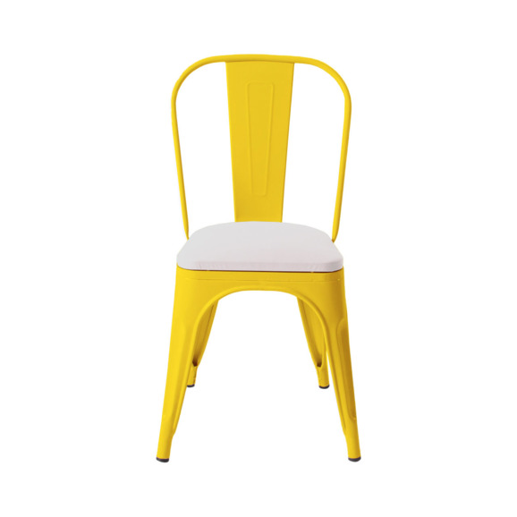 Стул Tolix Soft, желтый, экокожа белая - фото 2