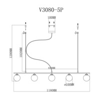 Подвесной светильник V3080-5P Sector