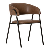 Настоящее фото товара Стул Габана, кожзам Гэлакси Браун, каркас металл черный, произведённого компанией ChiedoCover