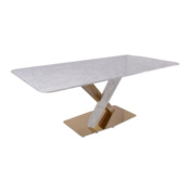 Фотография товара Стол обеденный Inferno Grand, белый мрамор, золото от компании ChiedoCover.