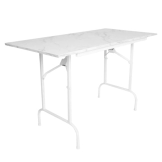 Фотография товара Стол Лидер 1, 1200х600, каркас белый, под мрамор, кромка ПВХ, без отбойников