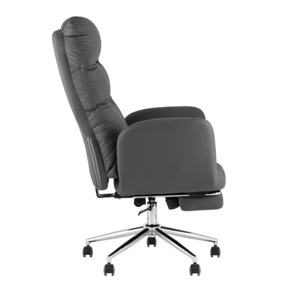 Кресло руководителя Lillu с оттоманкой, серый - фото 3