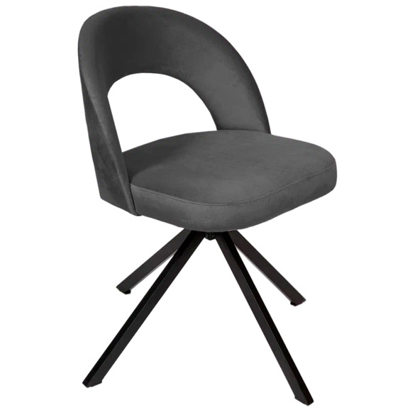 Стул Пиннате, пирамида, поворотный, темно-серый, черный, велюр - фото 1