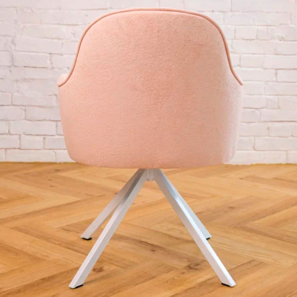 Кресло Сета, пирамида, розовый, белый, букле - фото 6