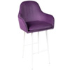 Кресло Сета, барные ножки, фиолетовый, белый, велюр