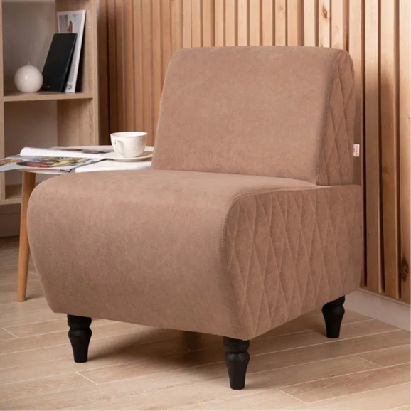 Кресло Лотик велюр, светло-коричневый - фото 5