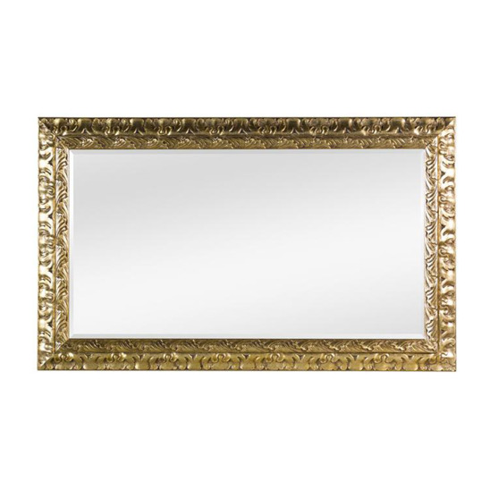Зеркало с широкой золотой оправой - фото 1