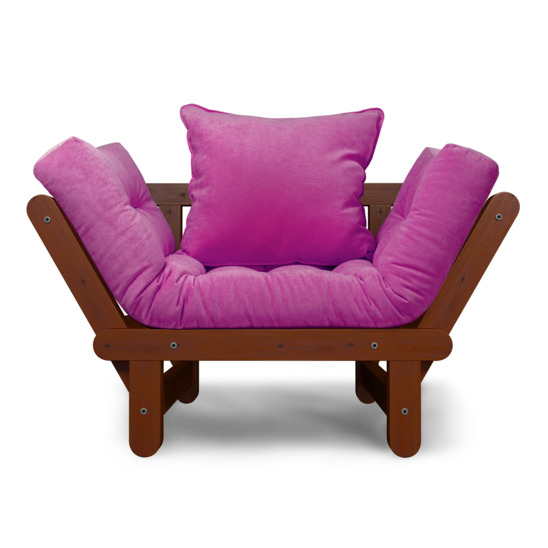 Кресло Сламбер, Velvet розовый/ вишня - фото 2