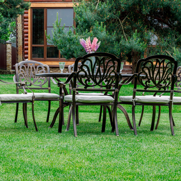 Комплект Wilhal из литого алюминия на 6 персон, овальный стол - фото 4
