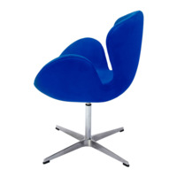 Кресло Swan Chair синий, искуственная замша