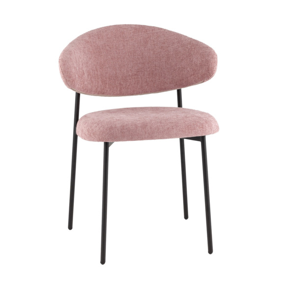 Стул Эван, шенилл, каркас пыльно-розовый - фото 1