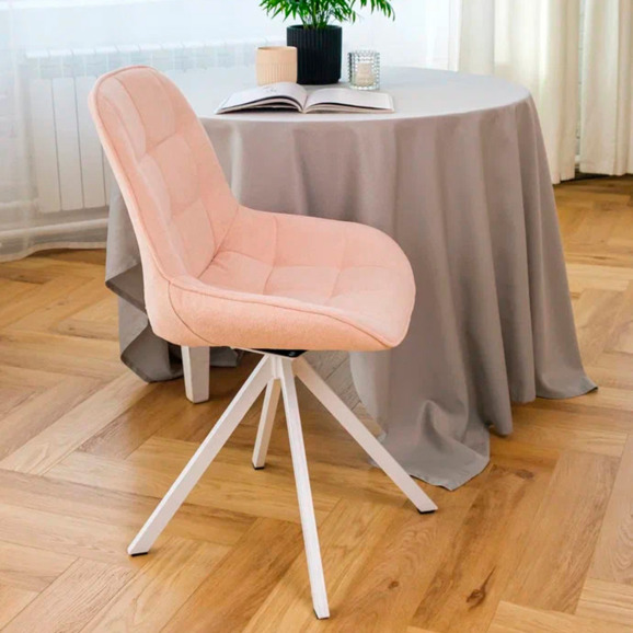 Стул Мускус, пирамида, букле, розовый, белый - фото 5