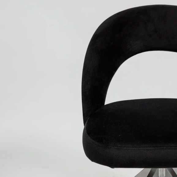 Стул Пиннате, пирамида, черный, серебро, велюр - фото 5