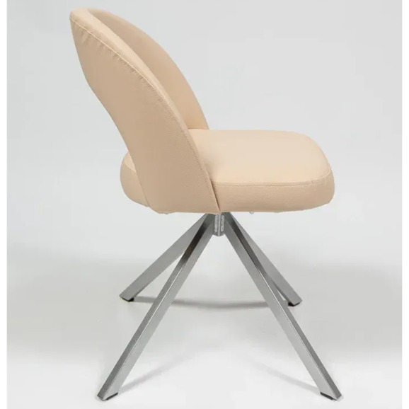 Стул Пиннате, пирамида, бежевый, серебро, экокожа - фото 3