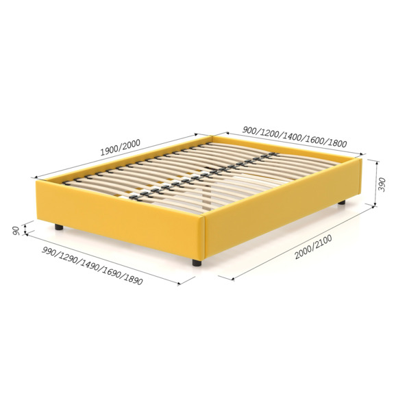 Кровать SleepBox Velvet Yellow - фото 6