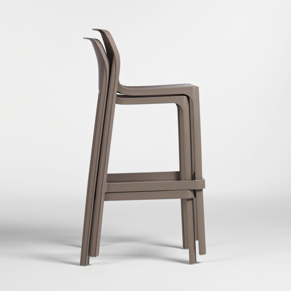 Стул пластиковый барный Net Stool, тортора - фото 3
