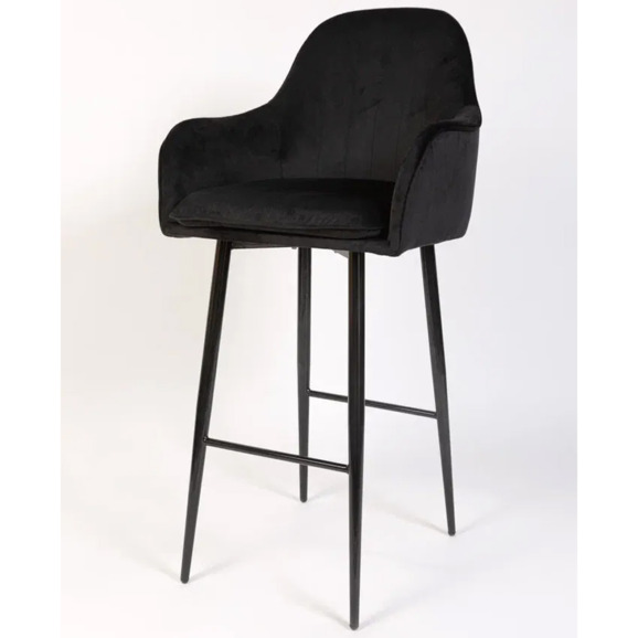 Кресло Сета, барные ножки, черный, велюр - фото 3