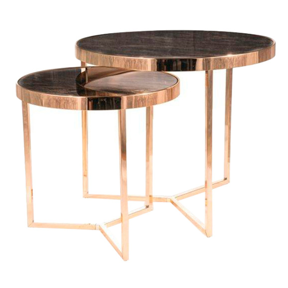 Журнальный столик Culmination, мрамор, золото - фото 1