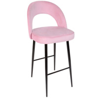 Настоящее фото товара Стул Пиннате, барный, сиреневый, черный, велюр, произведённого компанией ChiedoCover