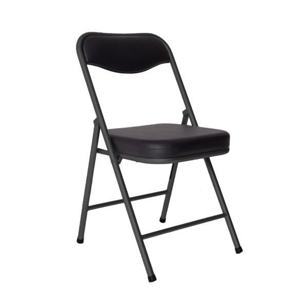 Стул Гольф, складной, кожзам Galaxy Black, каркас черный - фото 1