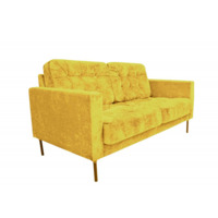 Настоящее фото товара Диван Клик двухместный, золотой, произведённого компанией ChiedoCover