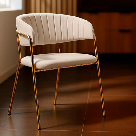 Стул на металлокаркасе Kamelia бежевый / золотой Стул на металлокаркасе Kamelia бежевый / золотой - фото 9