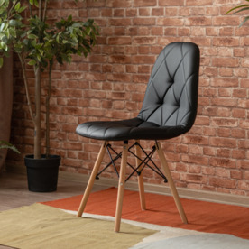 Фотография товара Стул Eames V, экокожа матовая черная от компании ChiedoCover.