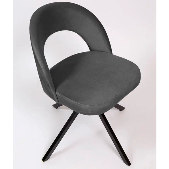 Стул Пиннате, пирамида, поворотный, темно-серый, черный, велюр - фото 6