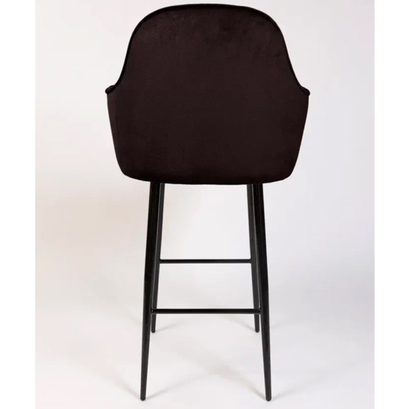 Кресло Сета, барные ножки, коричневый, черный, велюр - фото 6