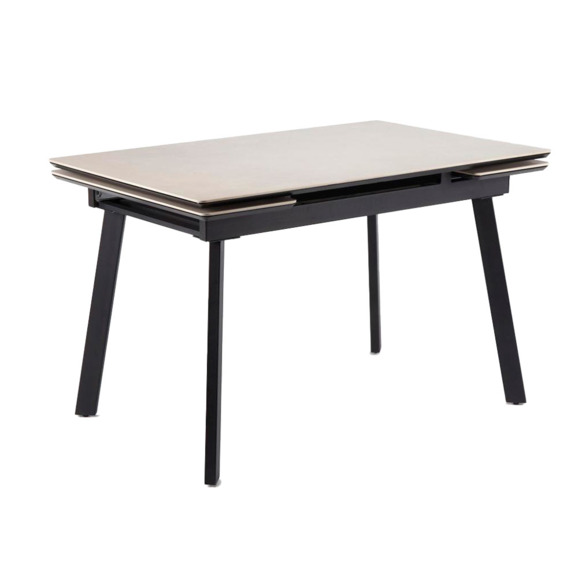 Керамический стол Норман 140(200)х80 carmen light grey / черный Керамический стол Норман 140(200)х80 carmen light grey / черный - фото 2