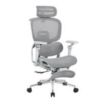 Фотография Кресло офисное TopChairs Prodigy с оттоманкой, серый от производителя ChiedoCover, картинка продукции, реальное фото товара Настоящее фото товара Кресло офисное TopChairs Prodigy с оттоманкой, серый, произведённого компанией ChiedoCover