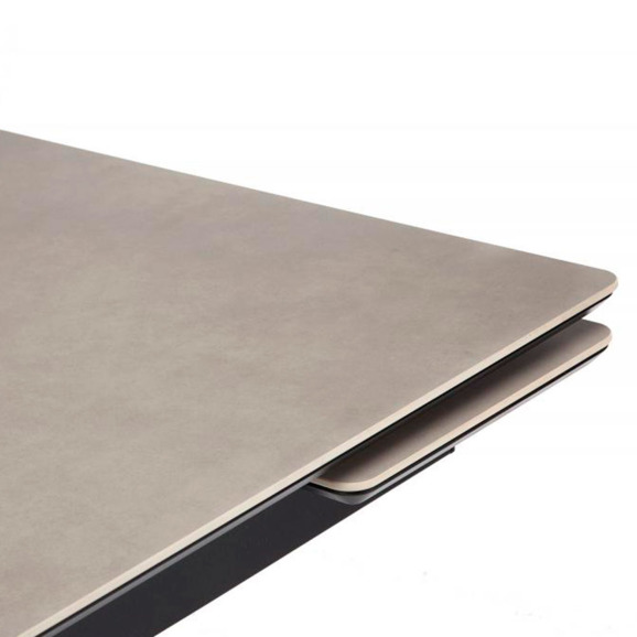 Керамический стол Старлайт 140 (200) х 80 carmen light grey / черный - фото 6