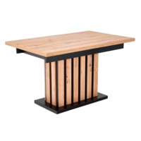 Фотография Стол обеденный Virtue, раскладной, дуб артизан, черный от производителя ChiedoCover, картинка продукции, реальное фото товара Настоящее фото товара Стол обеденный Virtue, раскладной, дуб артизан, черный, произведённого компанией ChiedoCover