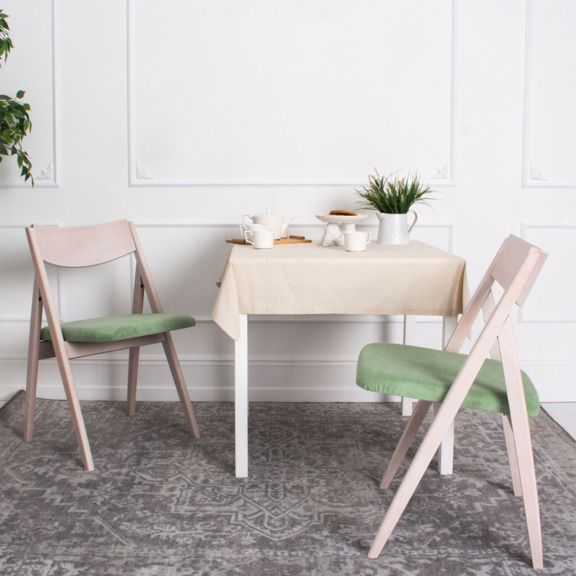 Фотография в интерьере товара Стул Clack, велюр Teddy 338, бук под лак от компании ChiedoCover.