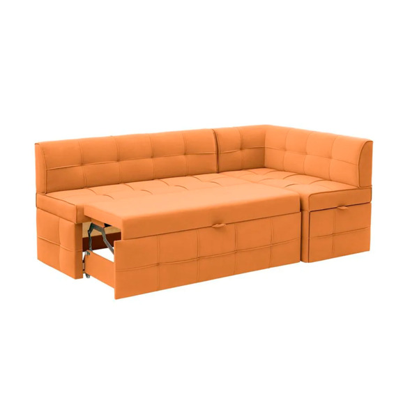 Угловой диван для кухни Атлант Плюс, оранжевый, правый - фото 3