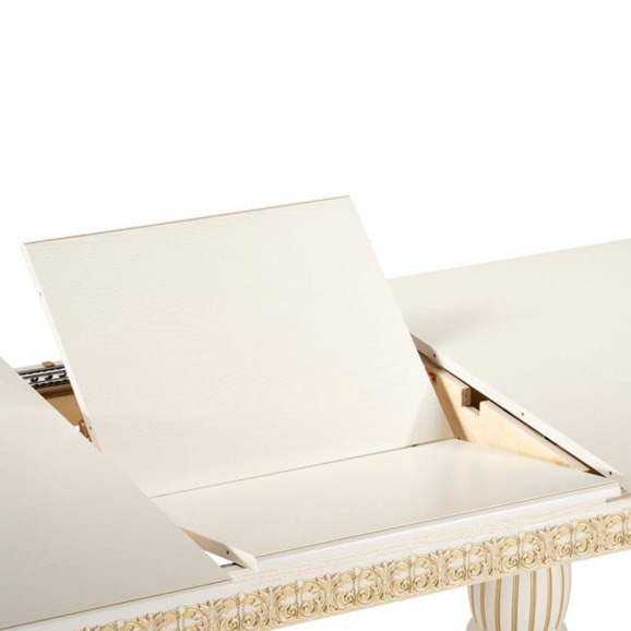 Деревянный стол Морнит 180(240)х100х76 слоновая кость / золото - фото 4