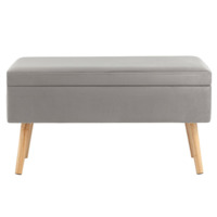 Фотография товара Банкетка Сторми, с ящиком, велюр, серый от компании ChiedoCover.