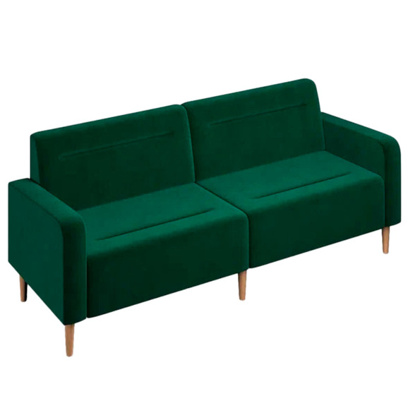 Диван Папилла, велюр, 202 см, зеленый - фото 1