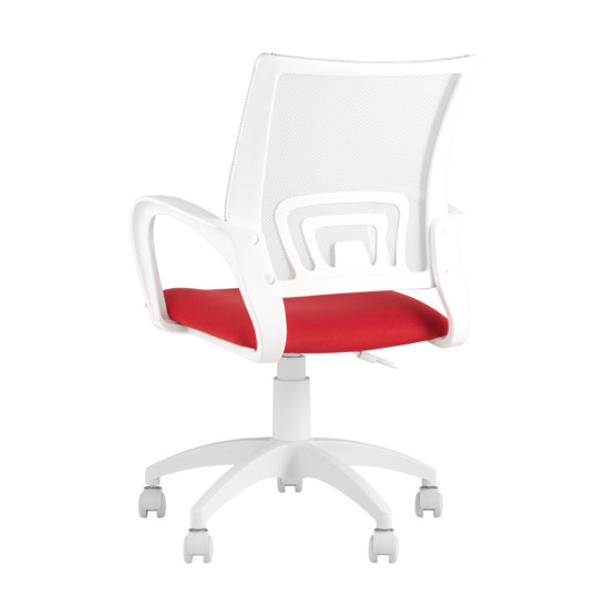 Кресло офисное TopChairs ST-BASIC-W красный, белая спинка - фото 6