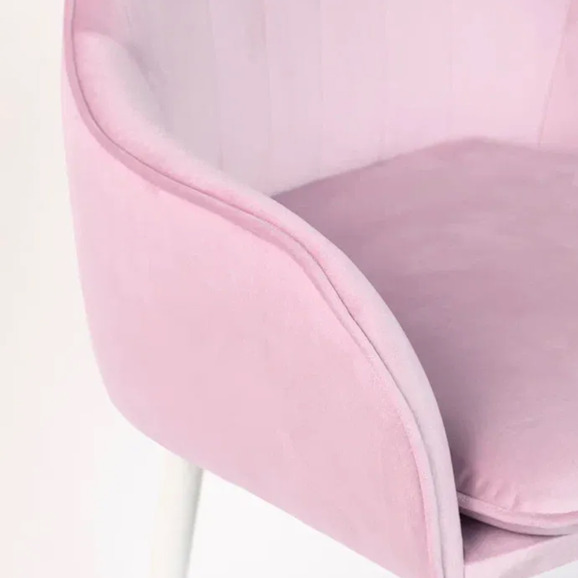 Кресло Сета, барные ножки, сиреневый, белый, велюр - фото 9