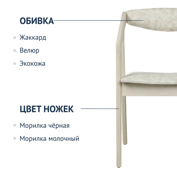Полукресло Fendi, велюр Shangreen latte, органика белая - фото 2