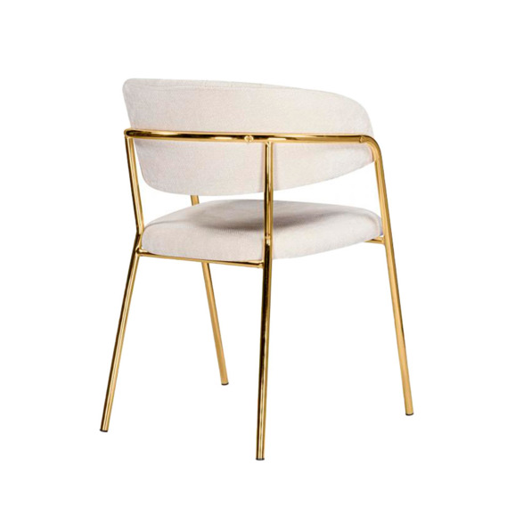 Стул на металлокаркасе Kamelia белый / ткань золотые ножки Стул на металлокаркасе Kamelia белый / ткань золотые ножки - фото 4