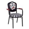 Стул Хит 25 с подлокотниками, каркас черный муар, с принтом Faces