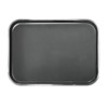 Поднос, прорезиненный черный, прямоугольный, малый