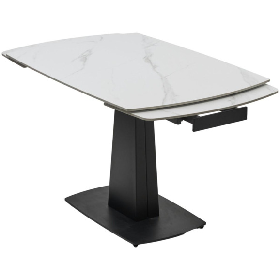 Стол BALDE 140 MATT WHITE MARBLE SOLID CERAMIC / BLACK - фото 2