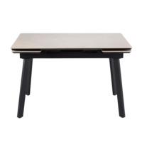 Настоящее фото товара Керамический стол Норман 140(200)х80 carmen light grey / черный, произведённого компанией ChiedoCover