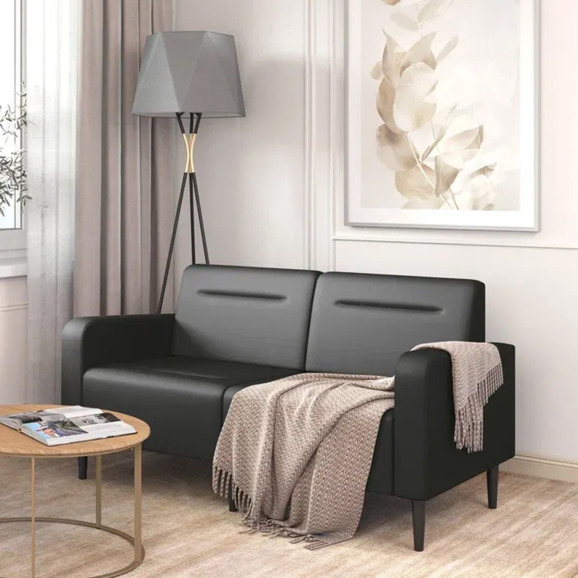 Диван Папилла, экокожа, 162 см, черный - фото 5