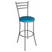 Фотография товара Стул Helmet, каркас серебро, экокожа, голубой от компании ChiedoCover.